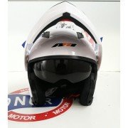 AR1 ÇENE AÇILIR VİZÖRLÜ KASK BEYAZ KARIŞIK BEDEN