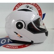 AR1 ÇENE AÇILIR VİZÖRLÜ KASK BEYAZ KARIŞIK BEDEN