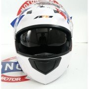 AR1 ÇENE AÇILIR VİZÖRLÜ KASK BEYAZ KARIŞIK BEDEN