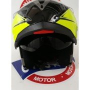 AR1 ÇENE AÇILIR VİZÖRLÜ KASK SİYAH-YEŞİL-DESENLİ