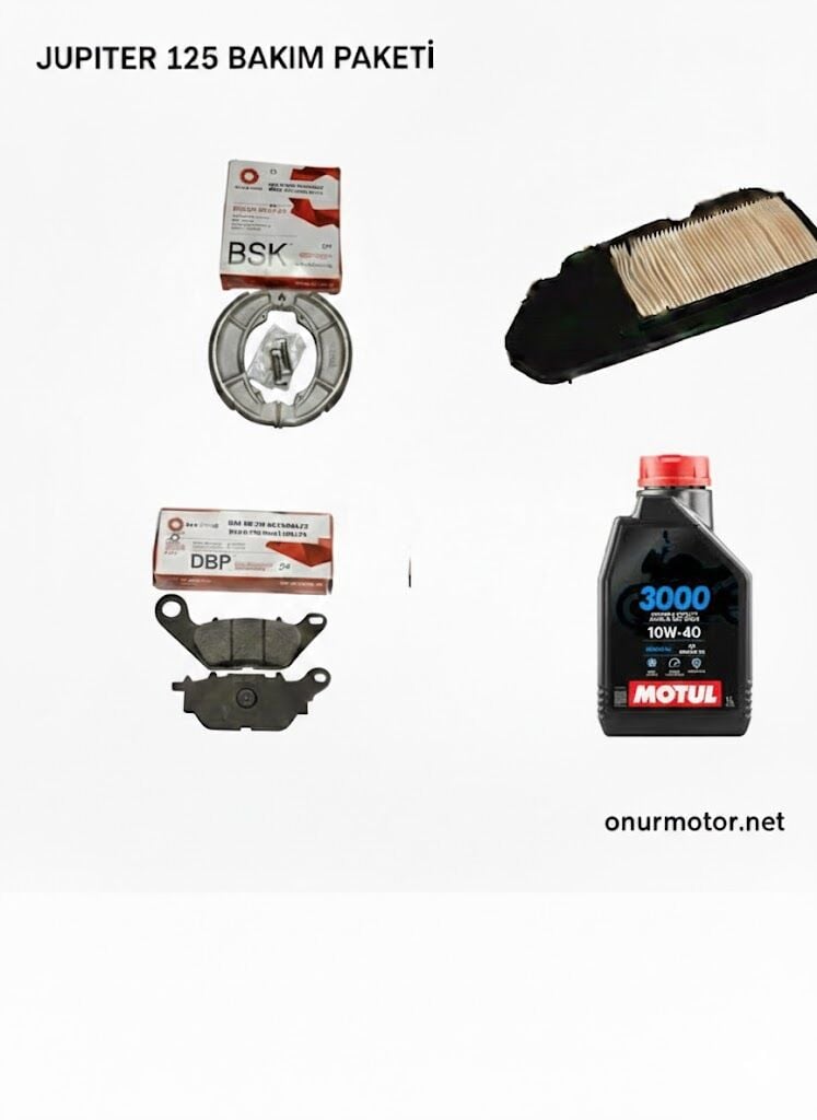 TVS JUPITER 125 AVANTAJLI BAKIM SETİ: MOTUL YAĞ + MAKİNO BALATALAR + YÜKSEK PERFORMANS FİLTRE