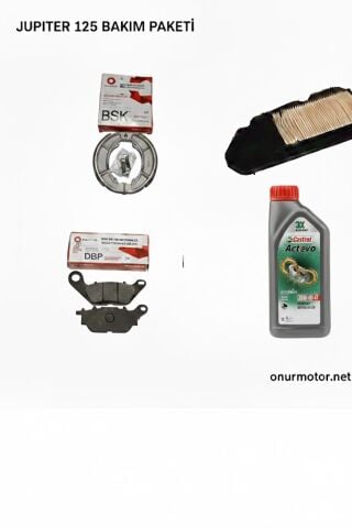 TVS JUPITER 125 AVANTAJLI BAKIM SETİ: CASTROL YAĞ + MAKİNO BALATALAR + YÜKSEK PERFORMANS FİLTRE