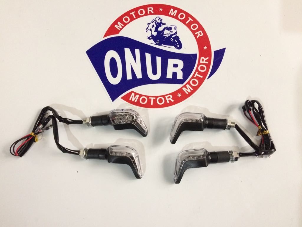 MOTOSİKLET LED DEKORATİF LEDLİ SİYAH SİNYAL 2'Lİ TAKIM SARI IŞIK