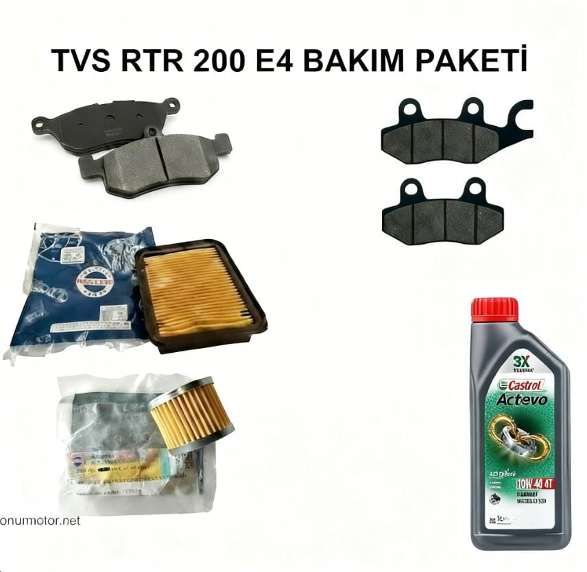 TVS RTR 200 E4 PERFORMANS BAKIM PAKETİ (TAMAMI ORİJİNAL) CASTROL 20*40